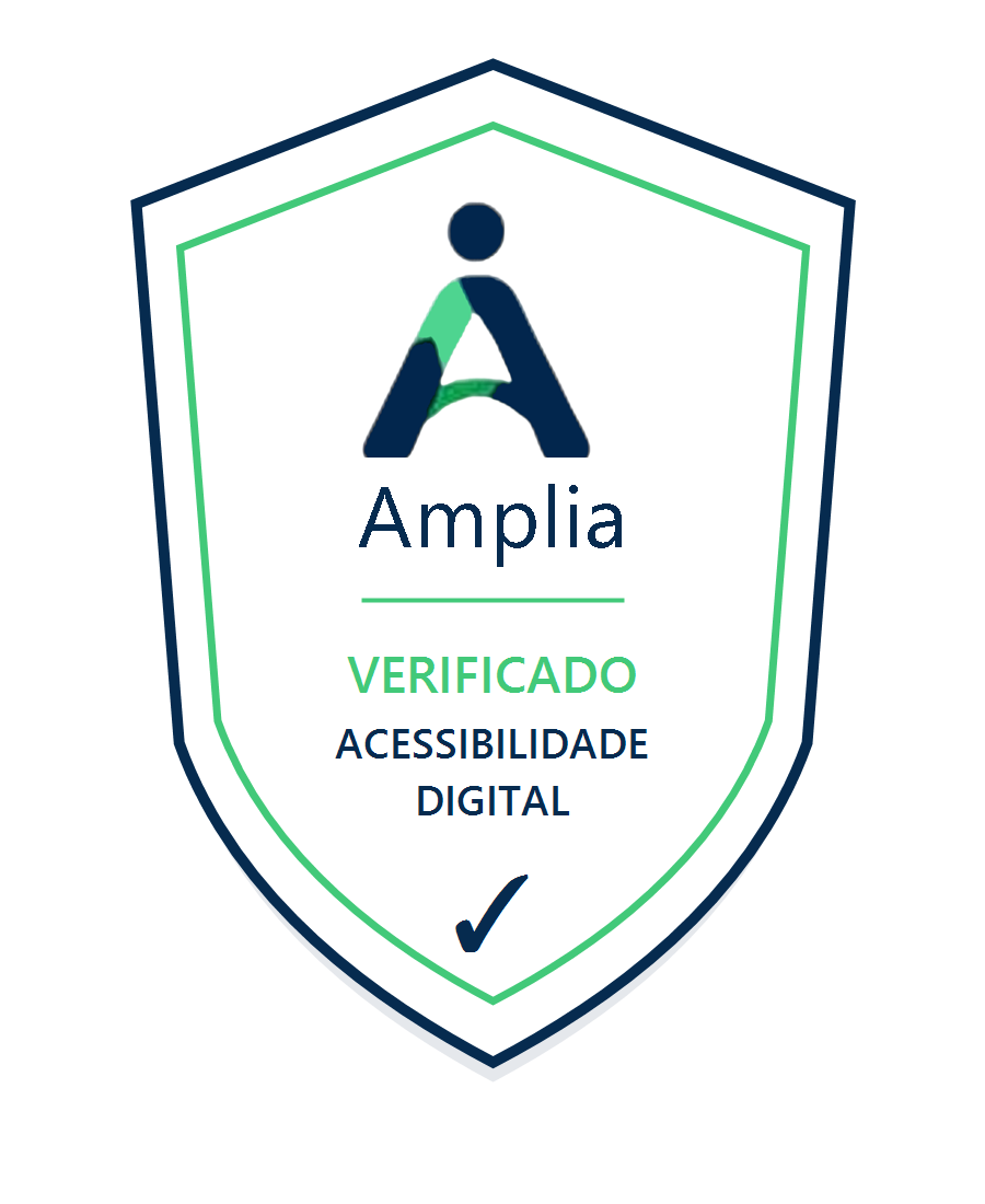 Selo Amplia Verificado - acessibilidade digital verificada pelo Amplia